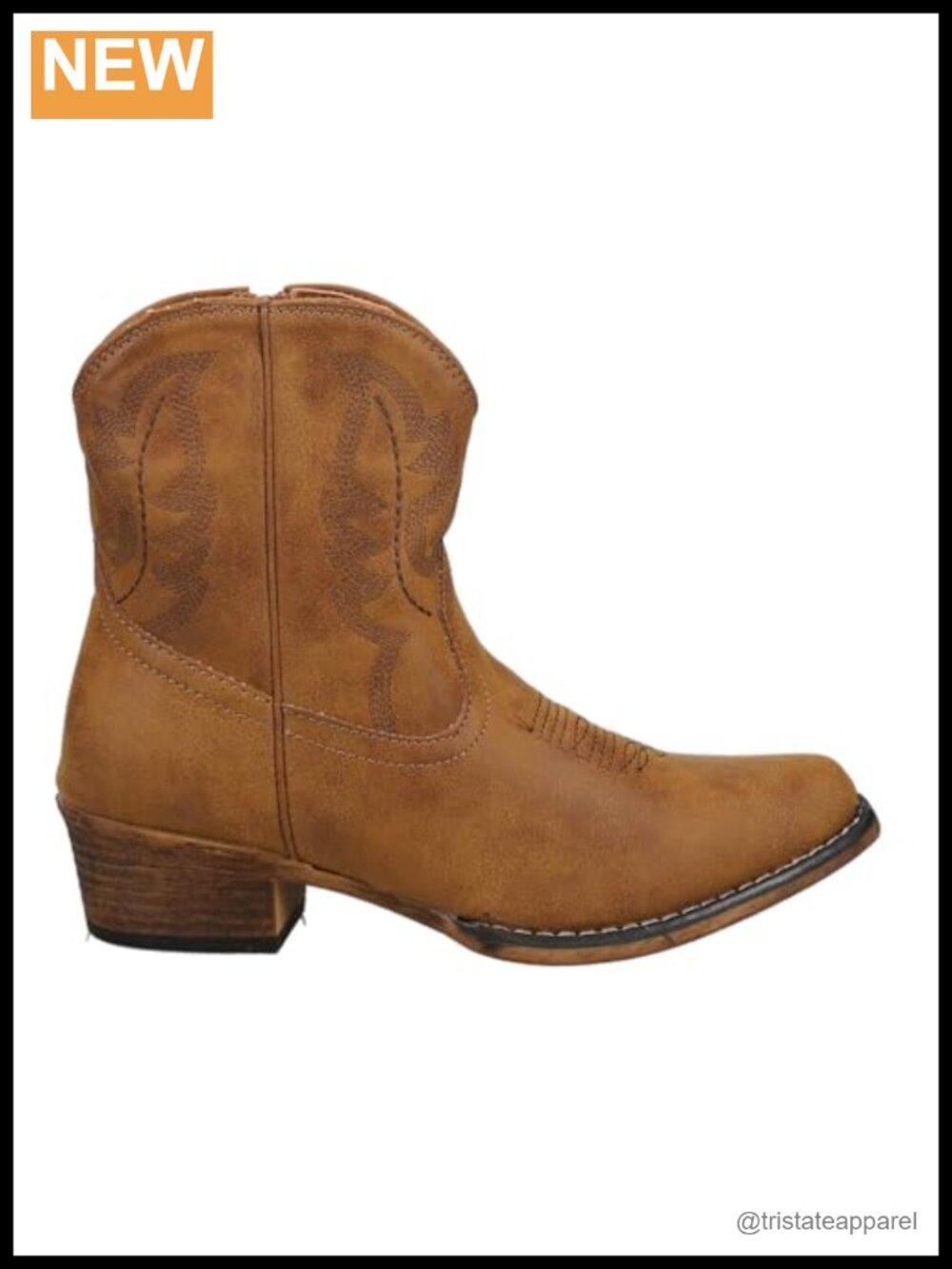 Faux Leather Round Toe Ankle Boots with Side Zip - Women's Casual Bootie